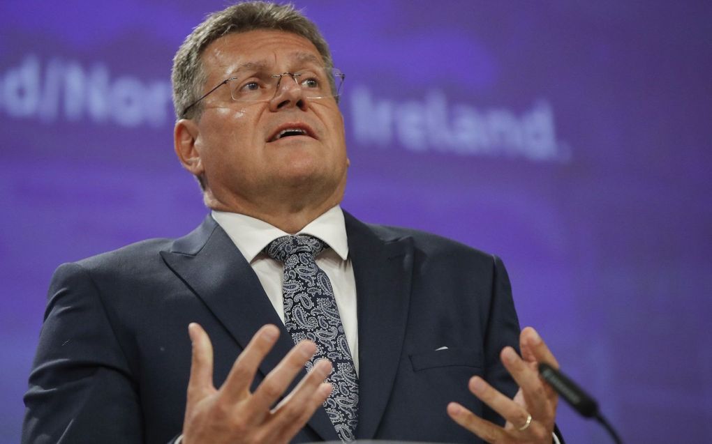 Eurocommissaris Maros Sefcovic. beeld EPA, Olivier Hoslet