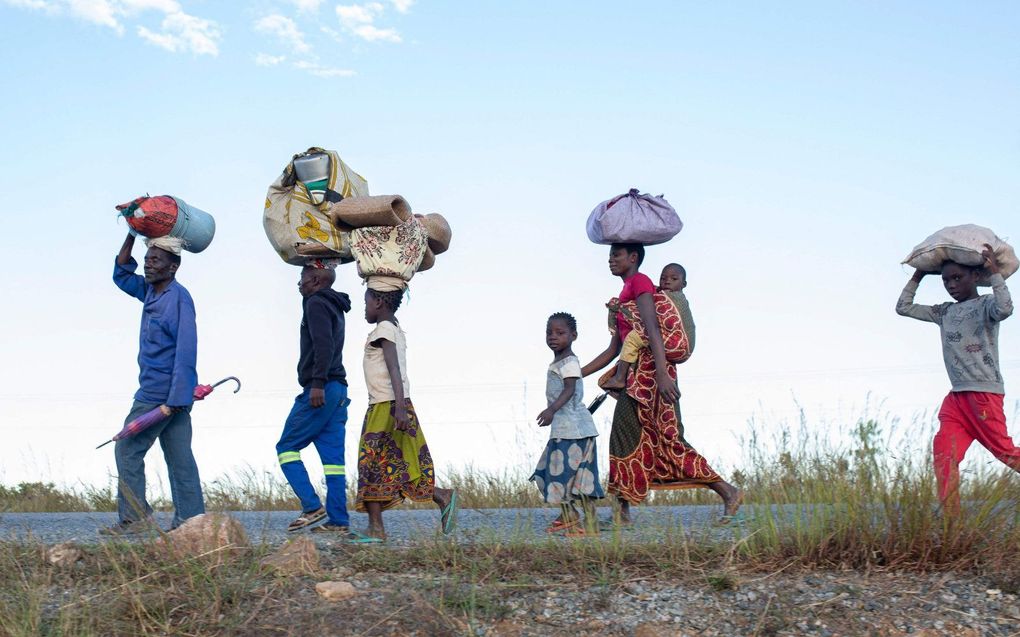 Inwoners van Mozambique op de vlucht voor jihadistisch geweld. beeld AFP, Alfredo Zuniga