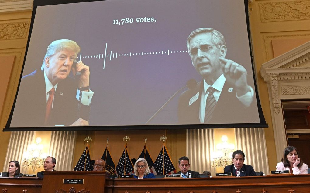 Beeld tijdens de hoorzitting van woensdag in Washington. beeld AFP, Roberto Schmidt