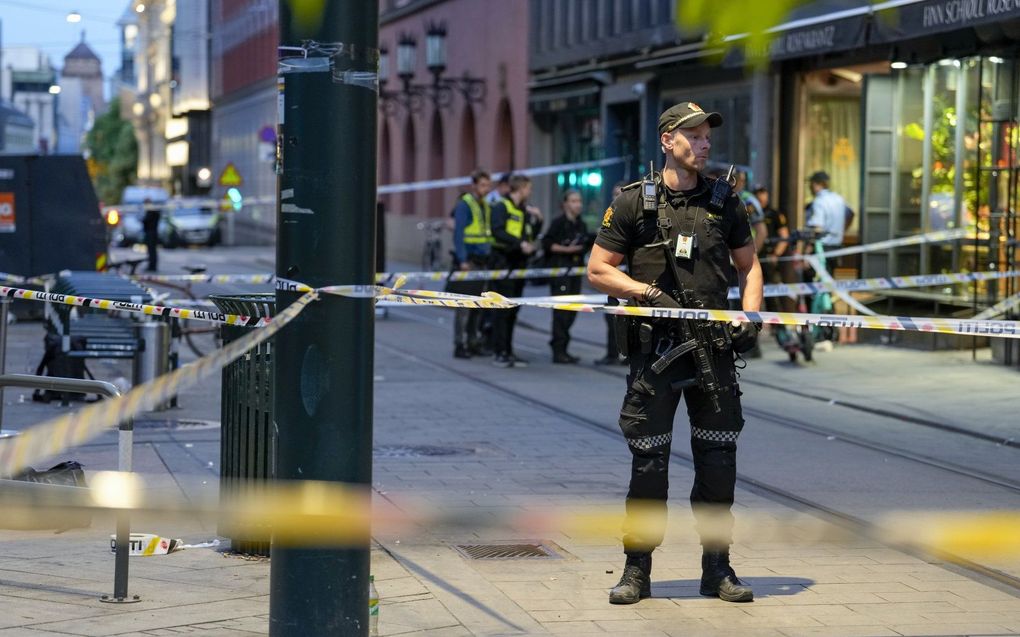 In de nacht van vrijdag op zaterdag werden meerdere schoten afgevuurd vlak buiten de London Pub, een nachtclub in Oslo. beeld EPA, Javad Parsa