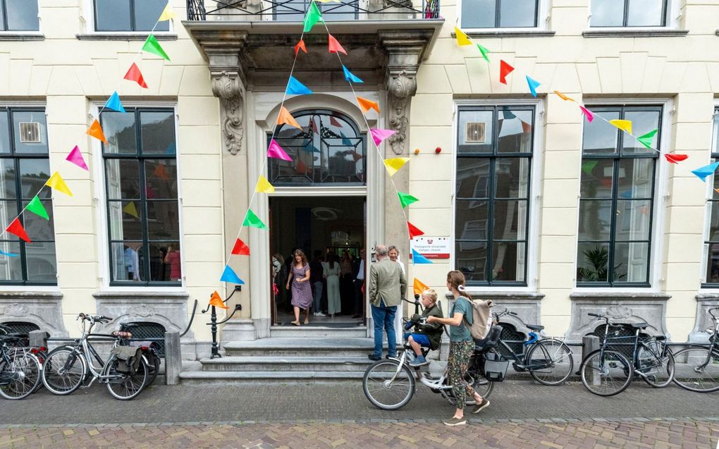 Ingebruikname van het nieuwe pand van de Theologische Universiteit Kampen | Utrecht aan de Plompetorengracht in Utrecht. beeld Ruben Schipper