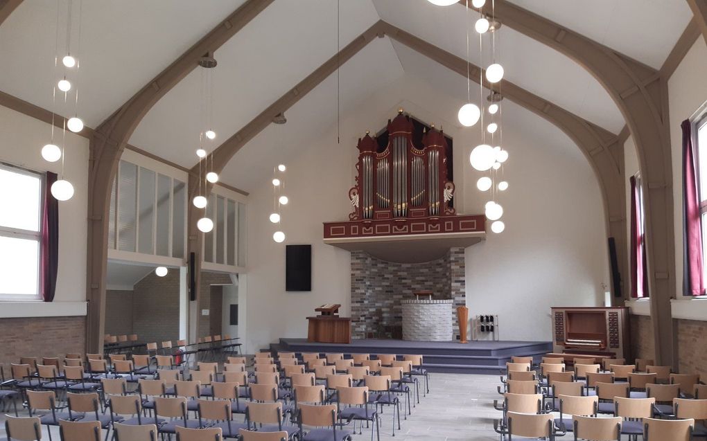 Het orgel in Het Kruispunt in Bovensmilde. beeld DGK Assen e.o.