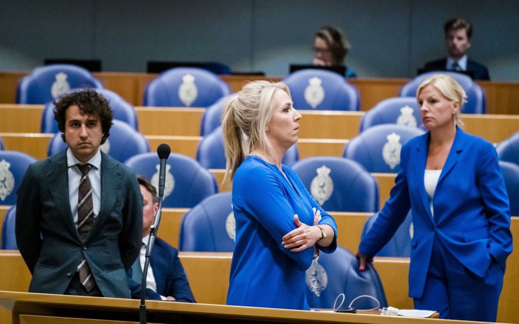 Klaver (GL), Marijnissen (SP) en Kuiken (PvdA) zijn niet tevreden met de kabinetsmaatregelen. beeld ANP, Bart Maat