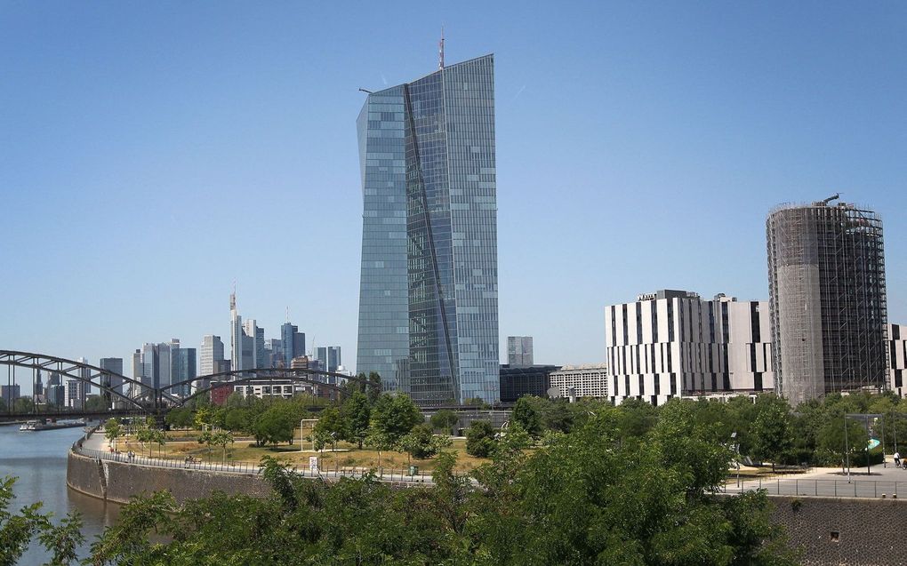 Het ECB-kantoor in Frankfurt.  beeld AFP, Daniel Roland