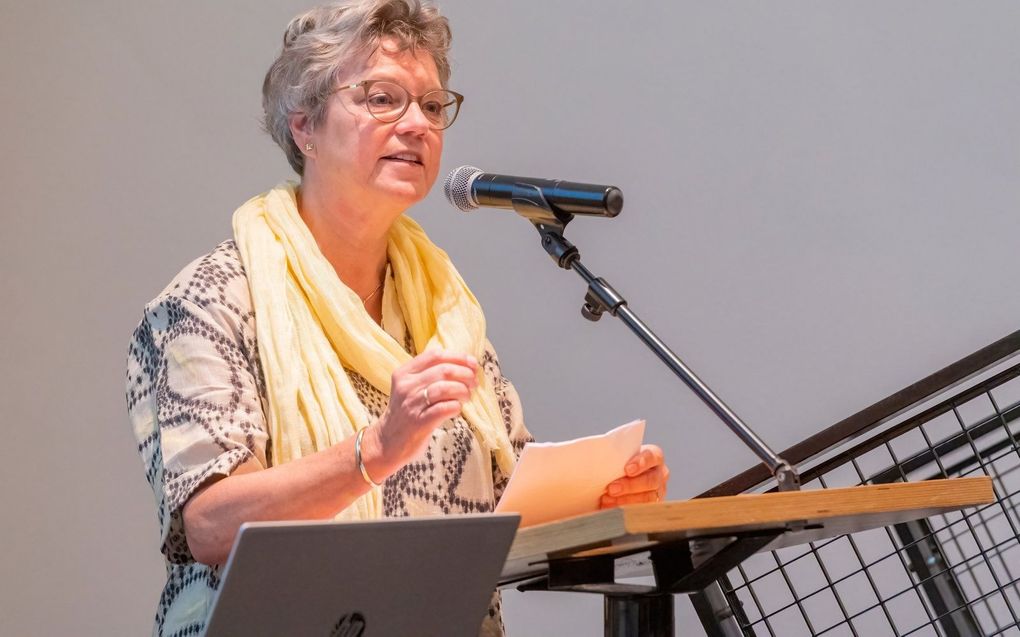 Tanja Kootte nam vrijdag afscheid als conservator voor het Nederlands protestantisme van Museum Catharijneconvent in Utrecht.  beeld Ruben Schipper