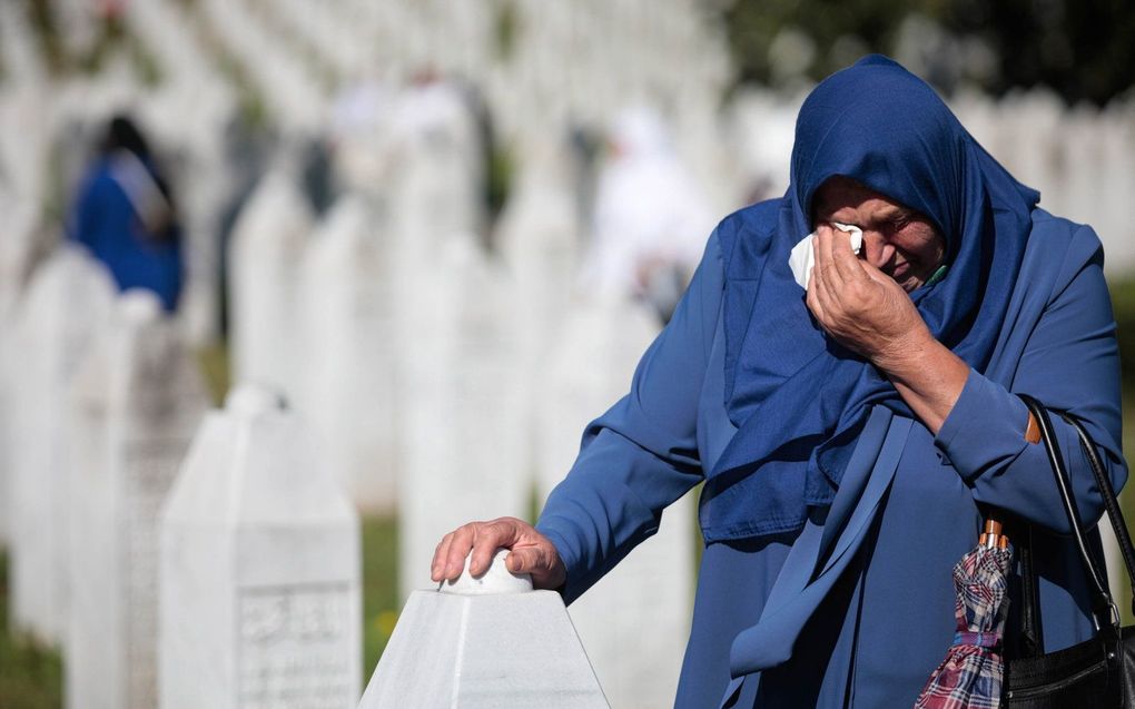 Herdenking van 'Srebrenica'. beeld EPA, JASMIN BRUTUS