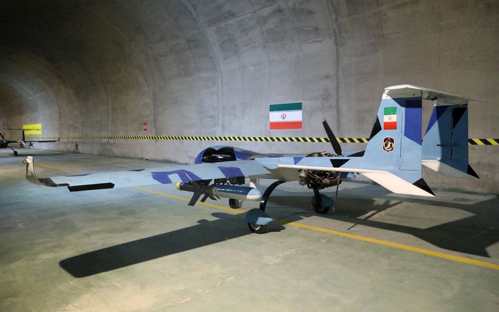 Een ondergrondse dronebasis op een onbekende locatie in Iran. beeld AFP, Iranian Army office