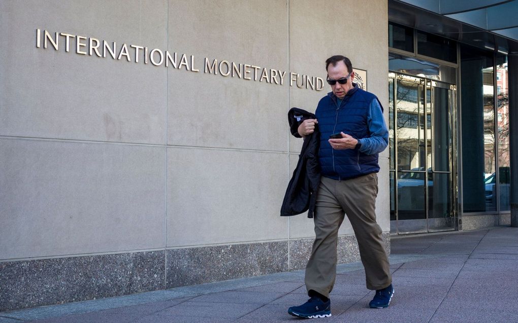 Het IMF-gebouw in Washington. beeld AFP, MANDEL NGAN