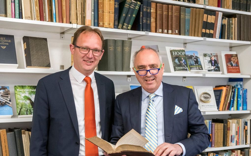 De nummers een en twee van de CU/SGP-kandidatenlijst bij de Europese verkiezingen van 2019, Peter van Dalen (rechts) en Bert-Jan Ruissen. beeld Ruben Schippper