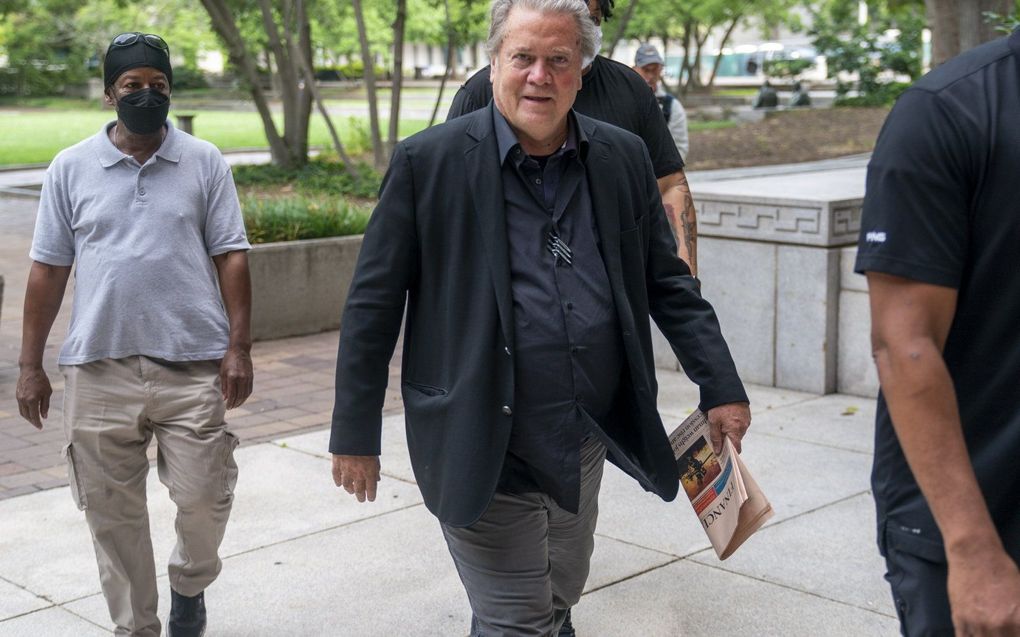 Donald Trumps voormalige adviseur Steve Bannon. beeld EPA, Shawn Thew