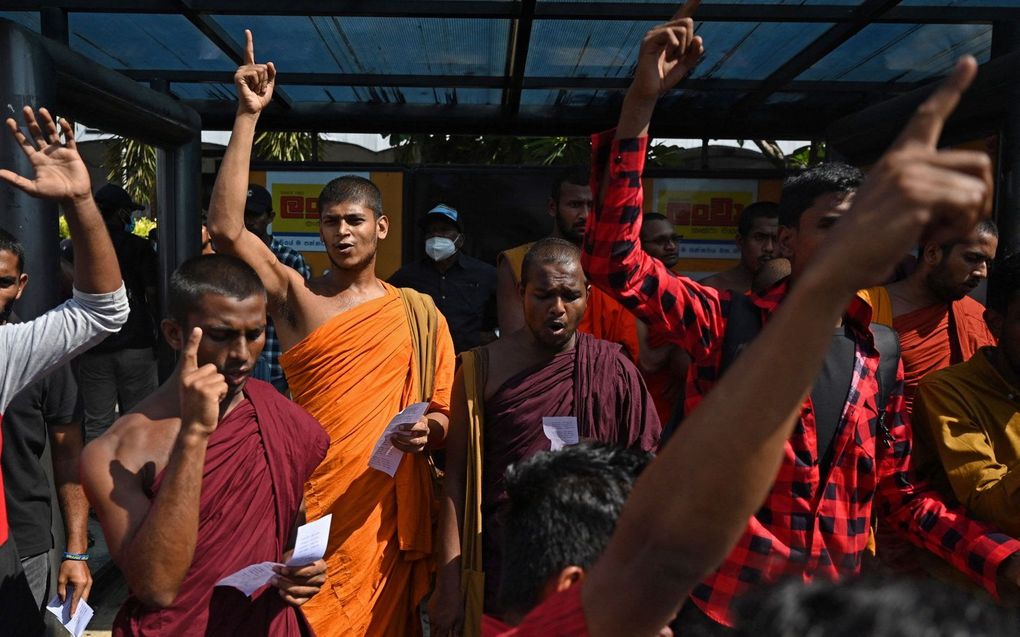 Protest in Colombo. beeld AFP, Arun Sankar