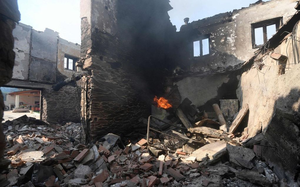 Verwoestingen door branden in A Veiga de Cascalla, in het noorden van Spanje. beeld AFP, Miguel Riopa