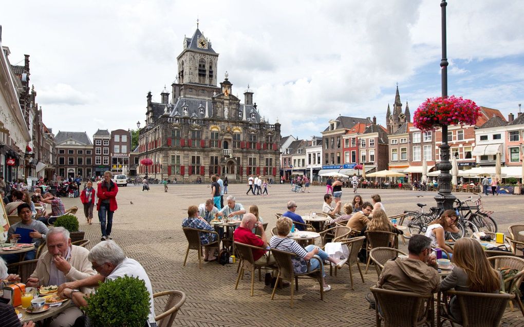 Markt in Delft. beeld RD, Anton Dommerholt