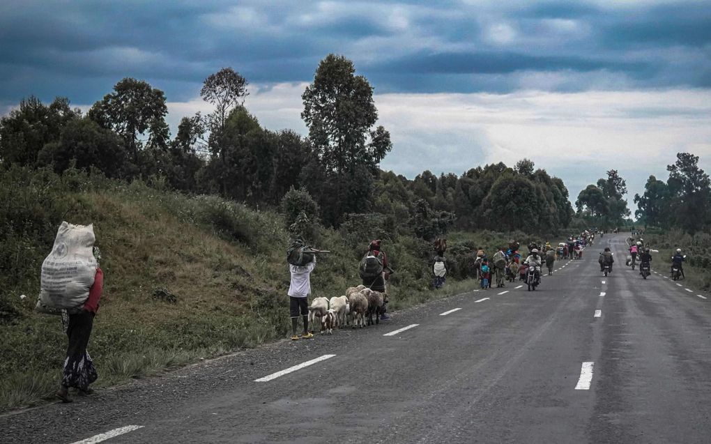 Congolezen op de vlucht voor geweld, 24 mei. beeld AFP, Esdras Tsongo