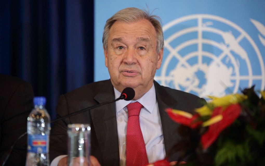 VN secretaris-generaal Antonio Guterres. beeld AFP, Ranu Abhelakh