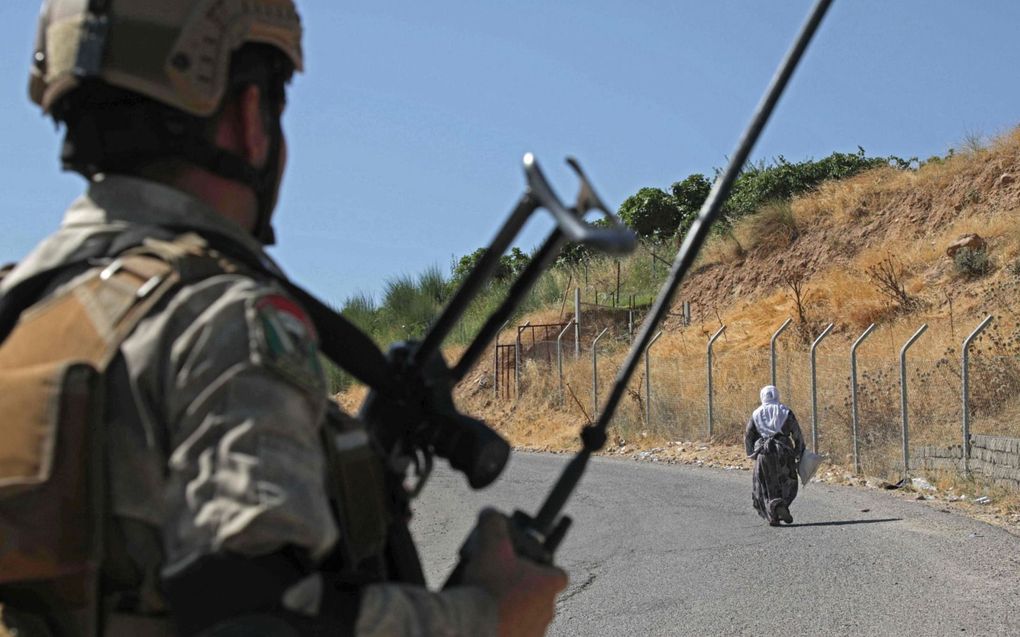 Iraakse patrouille bij Zakho. beeld AFP, Safin Hamed