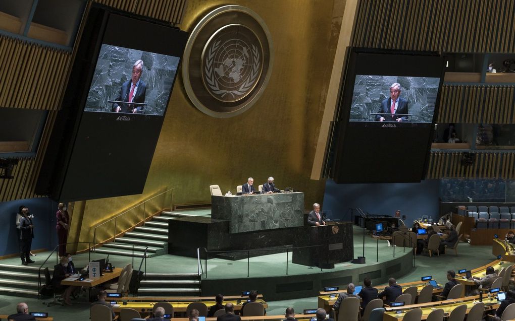 Antonio Guterres in New York. beeld EPA, Justin Lane