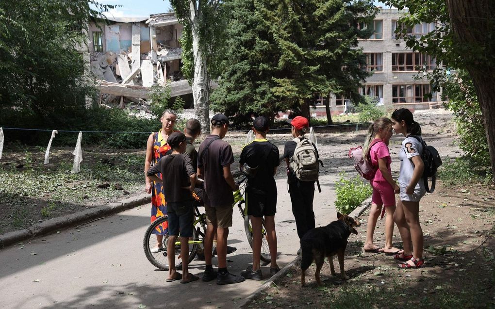 Oekraïnese kinderen. beeld AFP, Anatolii Stepanov