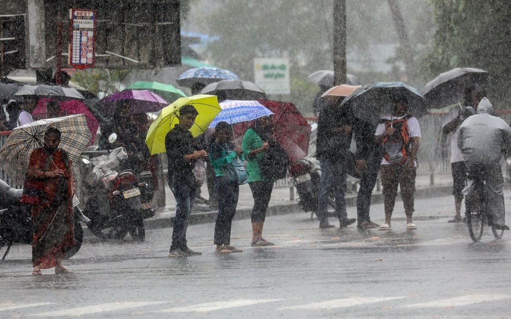 Hevige regenval in India. beeld EPA, Divyakant Solanki