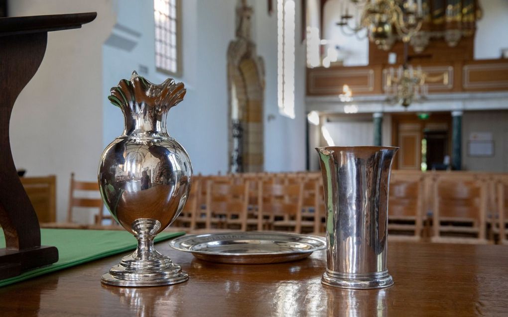 Avondmaalsstel in de Dorpskerk in Maarssen. beeld Erik Kottier