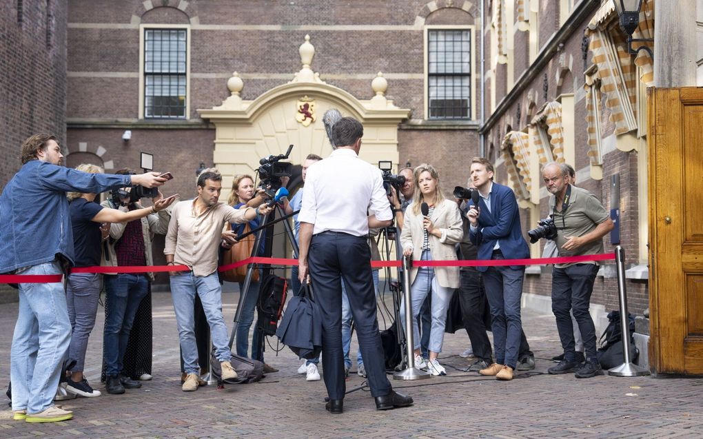 Rutte staat vrijdag de pers te woord. beeld ANP, PHIL NIJHUIS