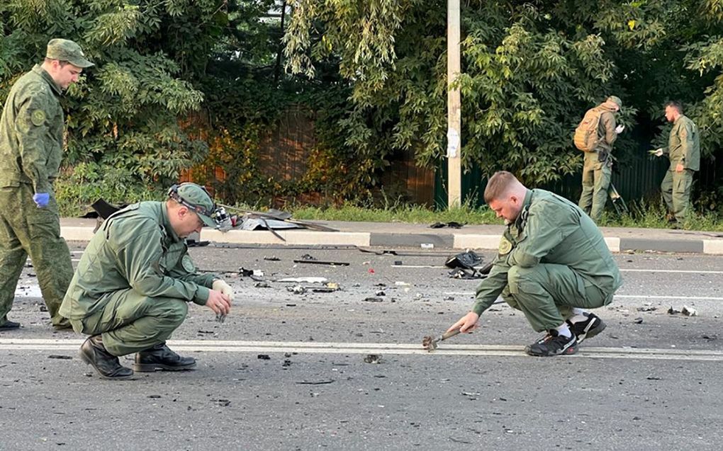 Onderzoek op de plaats van de aanslag. beeld AFP/Investigative Committee of Russia