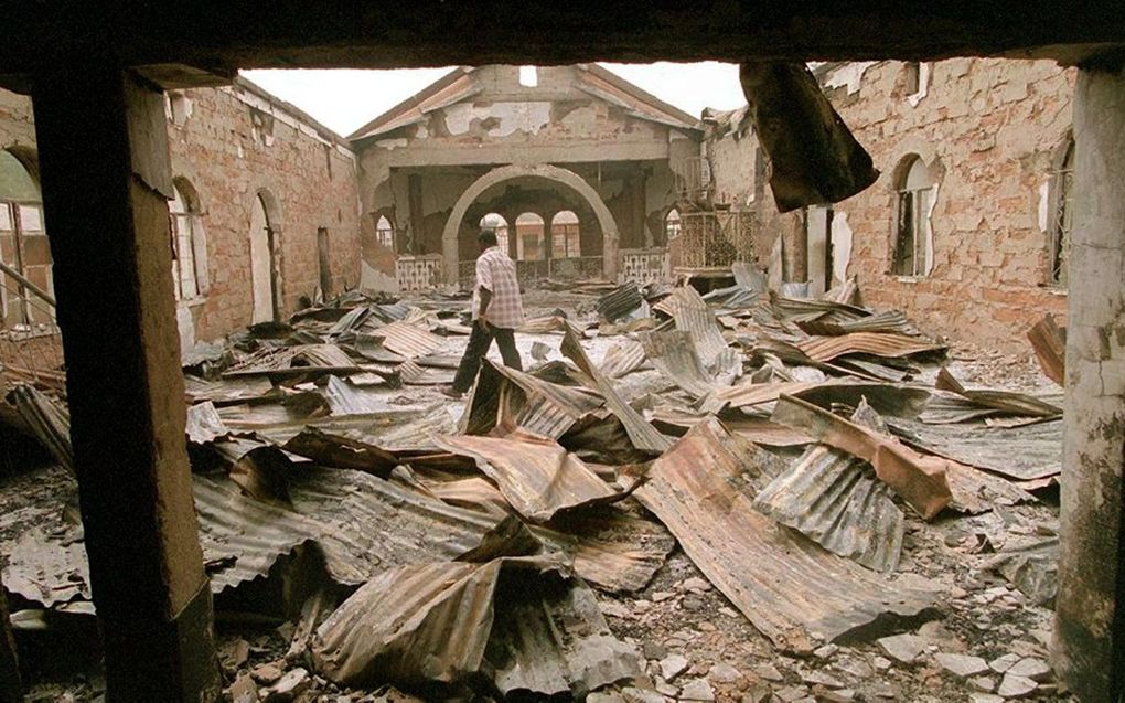 Verwoeste kerk in Nigeria (archieffoto). beeld AFP, Pius Utomi Ekpei