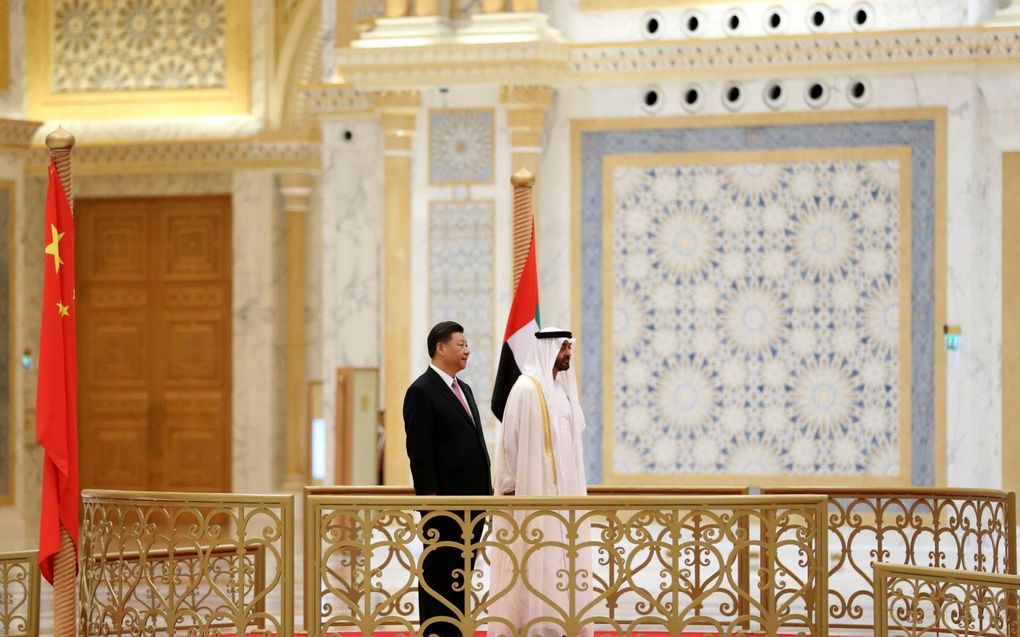 Jinping bezoekt Abu Dhabi, 2019. beeld AFP, Karim Sahib