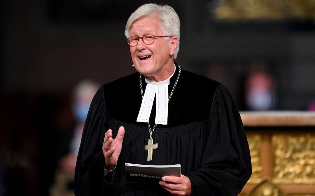 Heinrich Bedford-Strohm, voorzitter van de EKD. beeld EPA, Sascha Steinbach