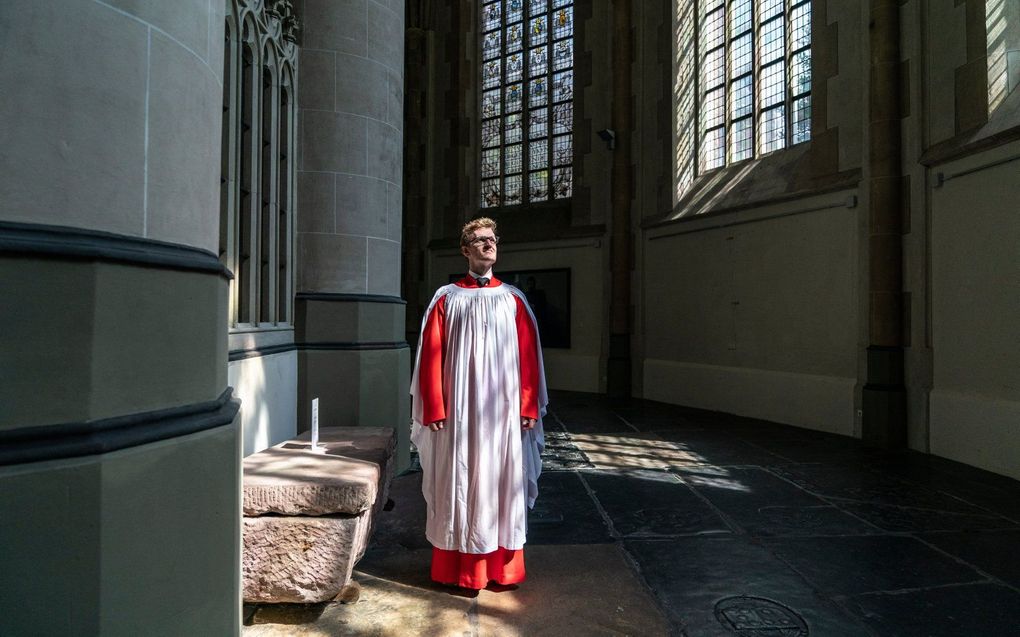 Jaap de Kok in de Martinikerk in Groningen. beeld Reyer Boxem