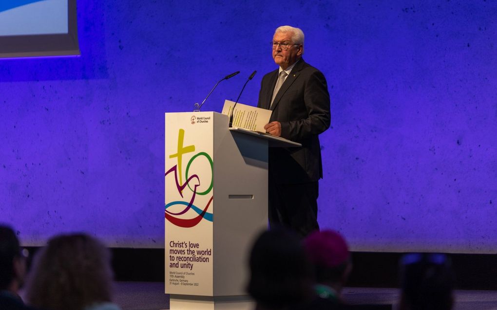 De Duitse Bondspresident Frank-Walter Steinmeier in Karslruhe. beeld WCC/Gjermund Øystese