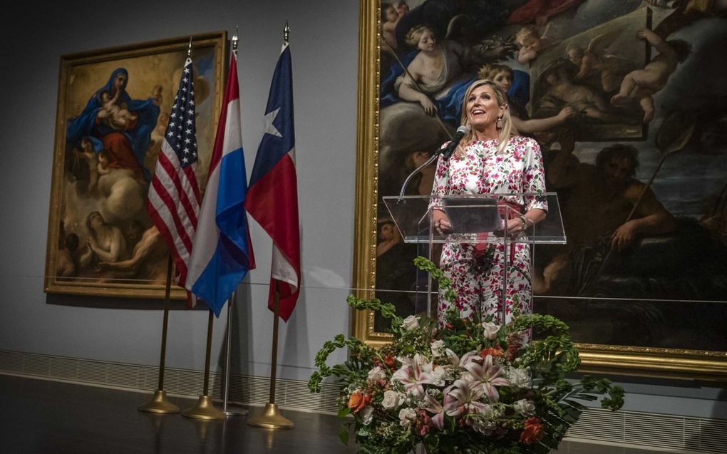 Koningin Máxima houdt een toespraak tijdens een receptie in het Museum of Fine Arts. beeld ANP, Bart Maat