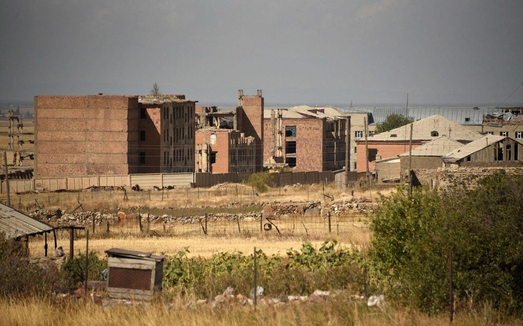 De Armeense nederzetting Sotk, die naar verluidt is getroffen door Azerbeidzjaanse beschietingen tijdens de recente grensschermutselingen. beeld AFP, Karen MINASYAN