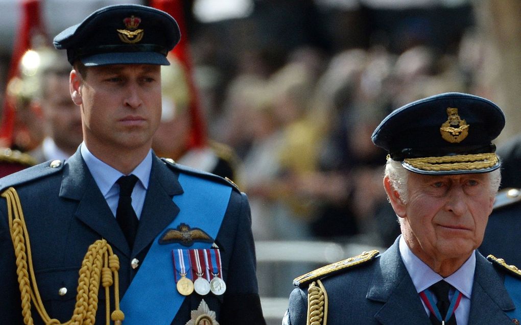 De Britse koning Charles en zijn zoon William. beeld AFP, Chris J. Ratcliffe