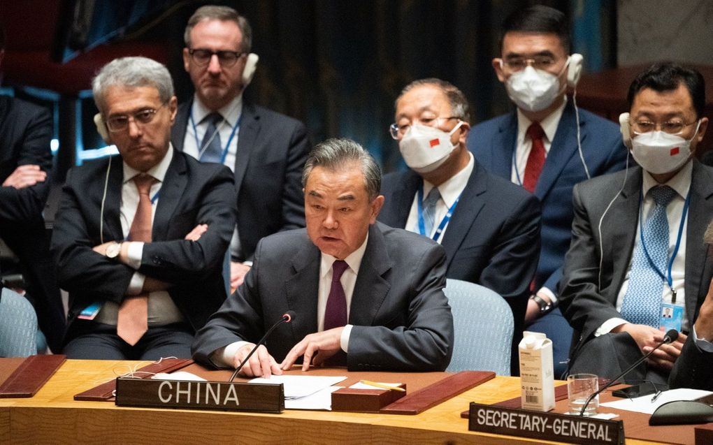 De Chinese minister van Buitenlandse Zaken Wang Yi. beeld AFP, Bryan R. Smith