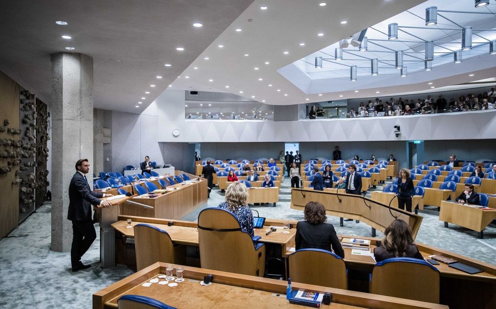 FvD-leider Baudet veroorzaakte tumult tijdens de algemene beschouwingen, waardoor het kabinet collectief de zaal verliet. beeld ANP, Sem van der Wal