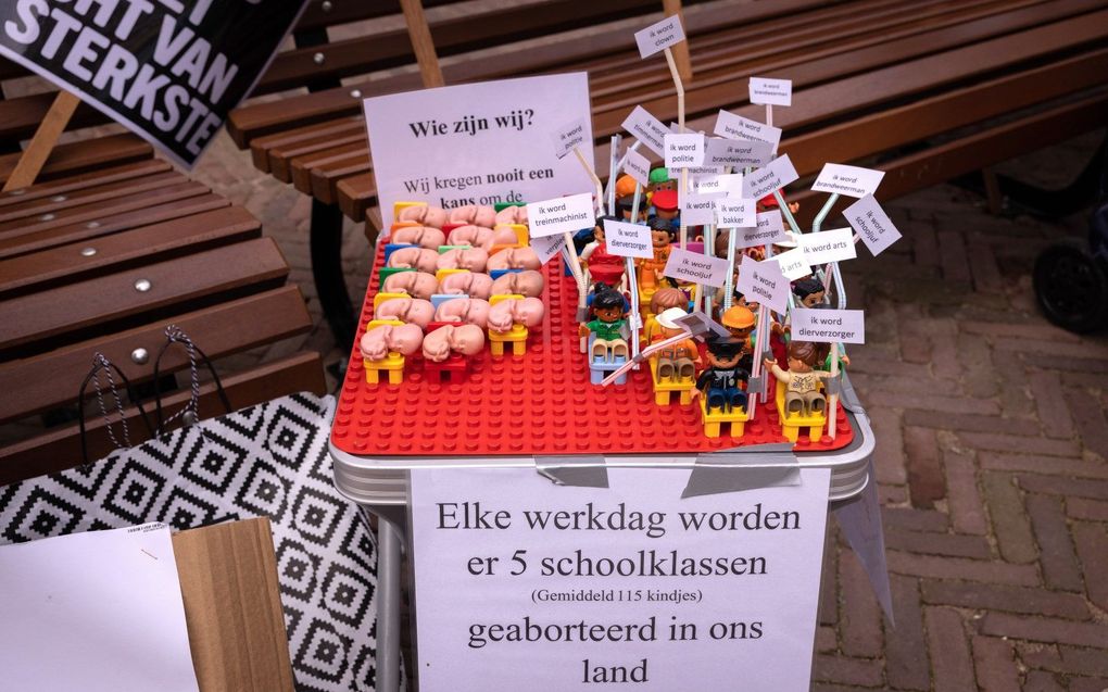 Veelzeggende beelden bij een demonstratie van Kies Leven in Den Haag eerder dit jaar. beeld Dirk Hol