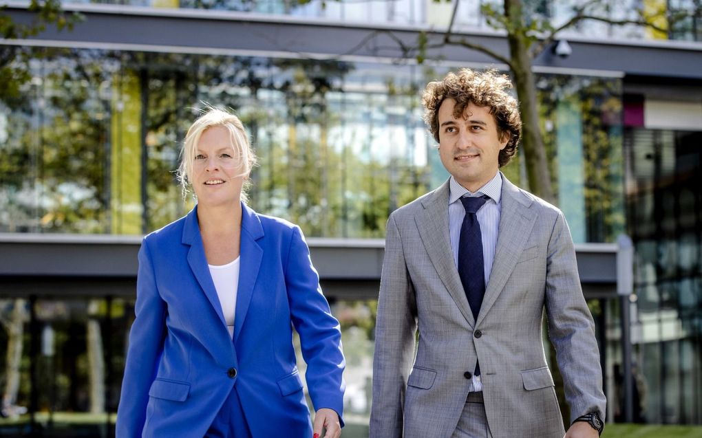 PvdA-fractievoorzitter Attje Kuiken en GroenLinks-voorman Jesse Klaver. beeld ANP, Sem van der Wal