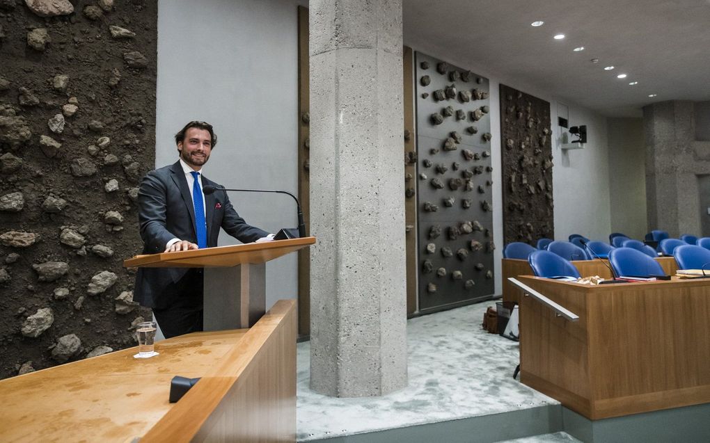 Thierry Baudet (FVD) nadat het voltallige kabinet de plenaire zaal verliet. beeld ANP, Sem van der Wal