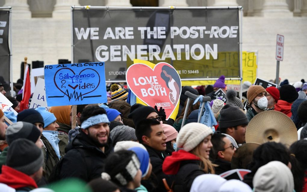 „Tegenstanders van abortus erkennen al lang dat abortus gerelateerd trauma bestaat.” Foto: Amerikaanse pro-lifeactivisten beeld AFP, Mandel Ngan