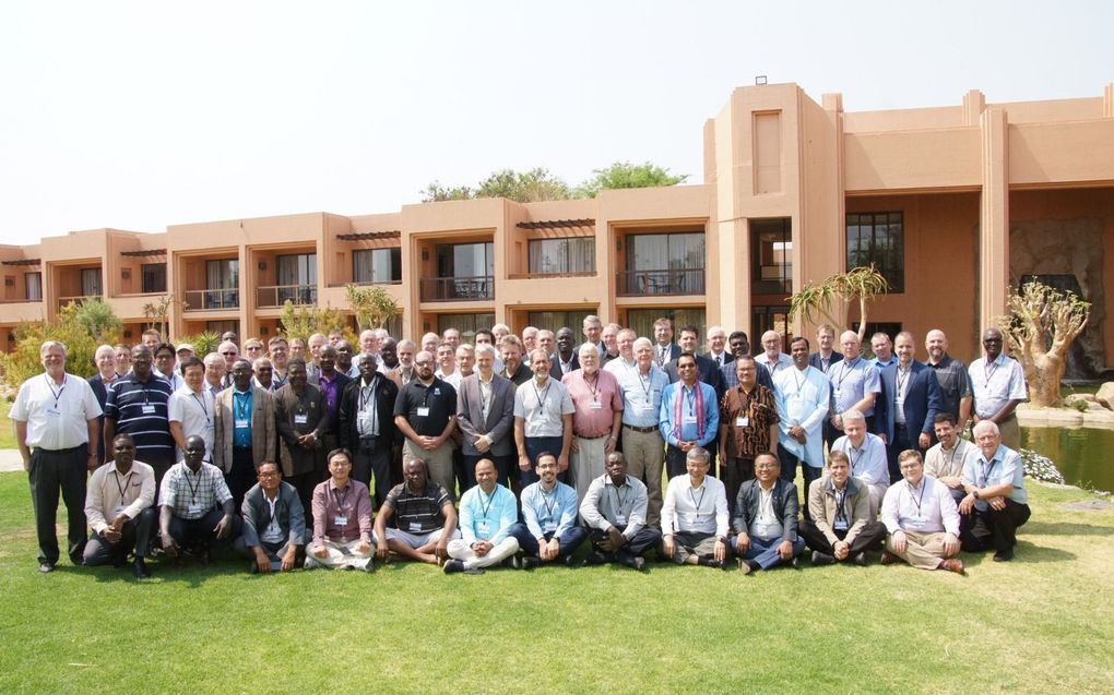 Groepsfoto van de deelnemers aan de ICRC-conferentie in Namibië. beeld ICRC