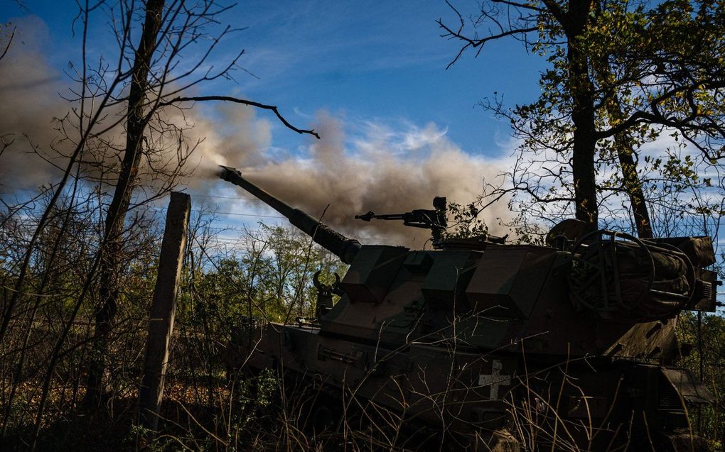 Oekraïense militairen aan de frontlinie in de regio Donetsk. beeld AFP, Dimitar DILKOFF