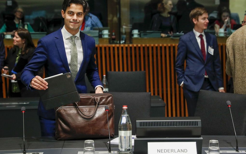 Minister Jetten voor het overleg in Luxemburg. beeld EPA, JULIEN WARNAND