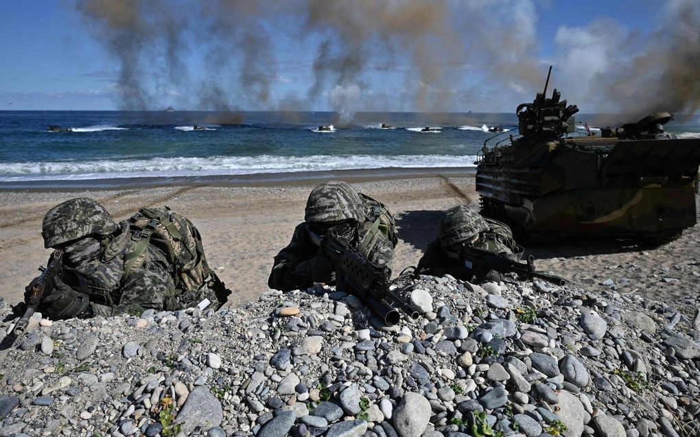 Militaire oefening in Zuid-Korea. beeld AFP, Jung Yeon-Je