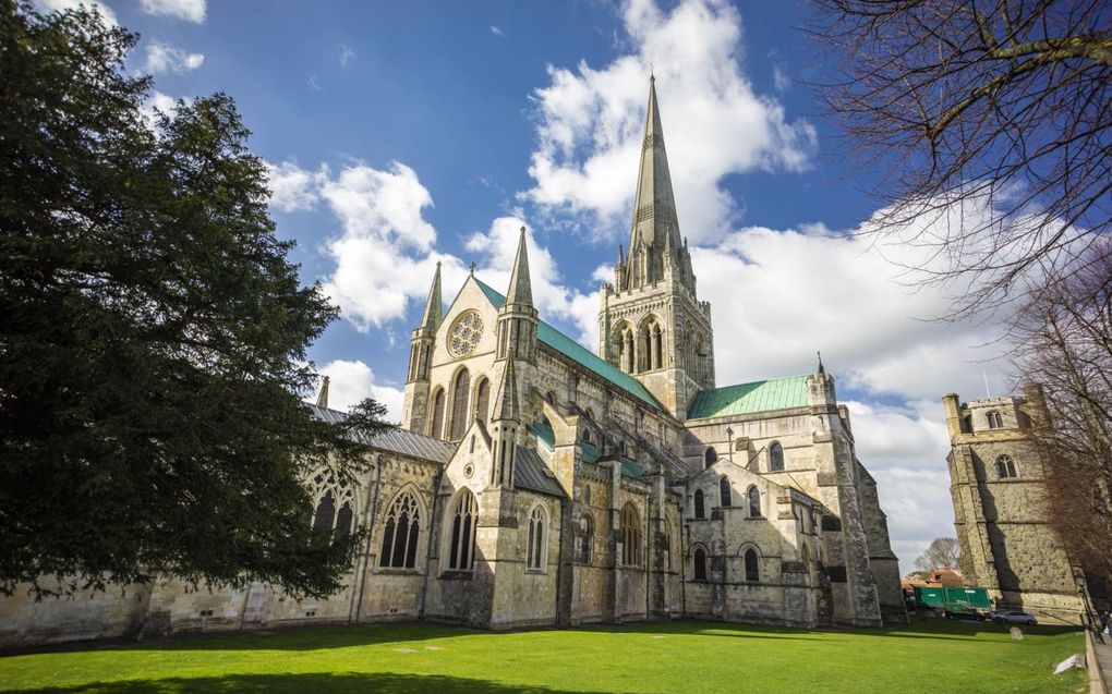 De kathedraal van Chichester, de zetel van de bischop. in het bisdom vonden twee grote misbruikschandalen plaats.