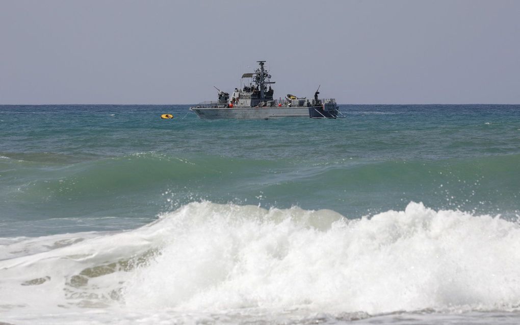 Een Israëlische patrouillevaartuig nabij Libanon. beeld AFP, Jalaa Marey