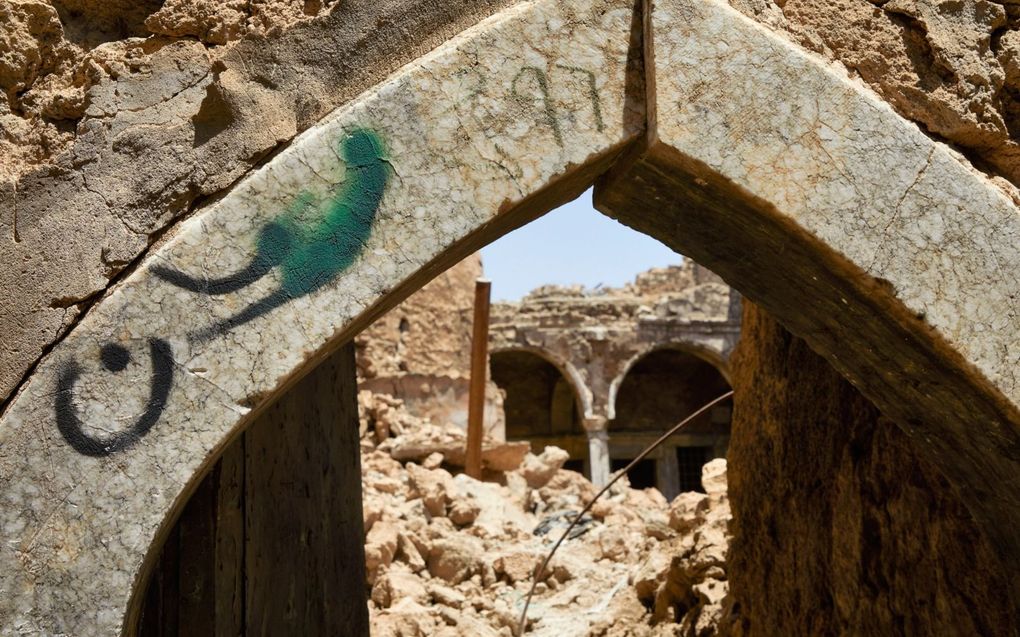 IS markeerde in Mosul huizen van christenen met een N: hier woont een „Nazarener”, een christen.  beeld Jaco Klamer