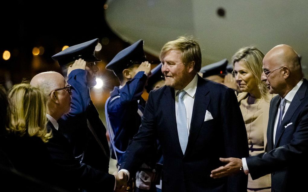 Koning Willem-Alexander en koningin Máxima arriveren in Athene. beeld ANP, Sem van der Wal