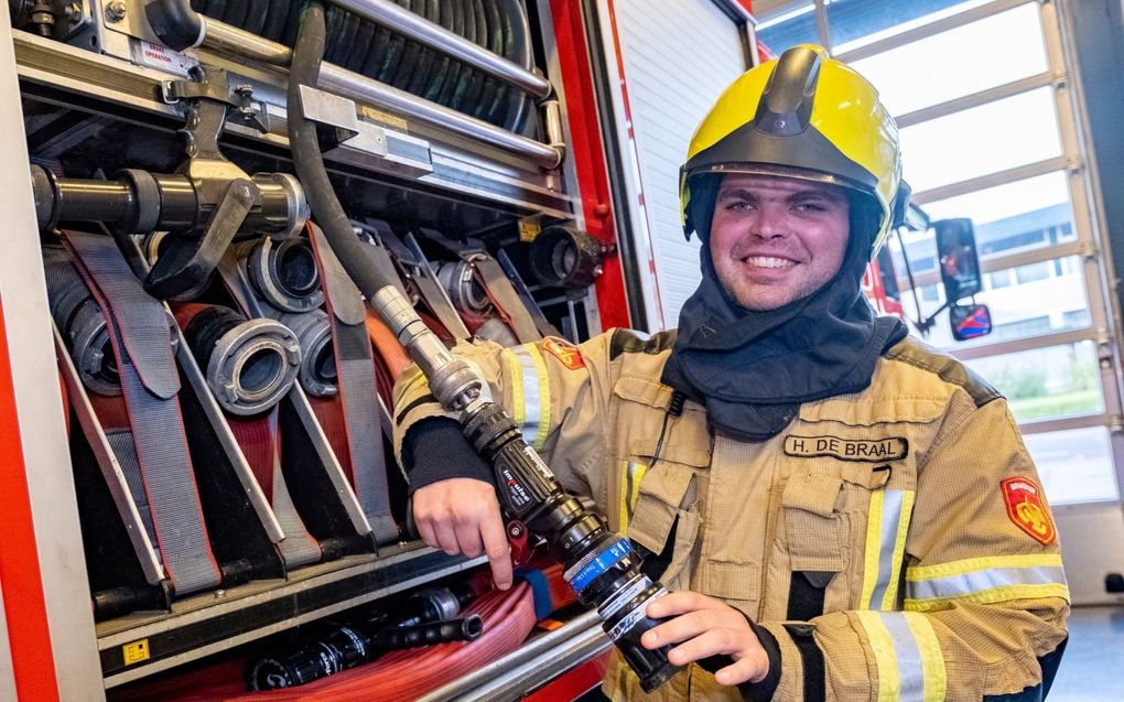 Harm-Jan de Braal zat als puber al bij de jeugdbrandweer. beeld Dirk-Jan Gjeltema