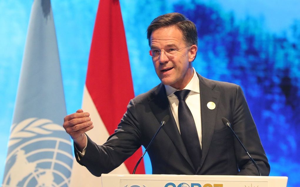 Premier Rutte in Sharm-el-Sheikh. beeld EPA, Khaled Elfiqi